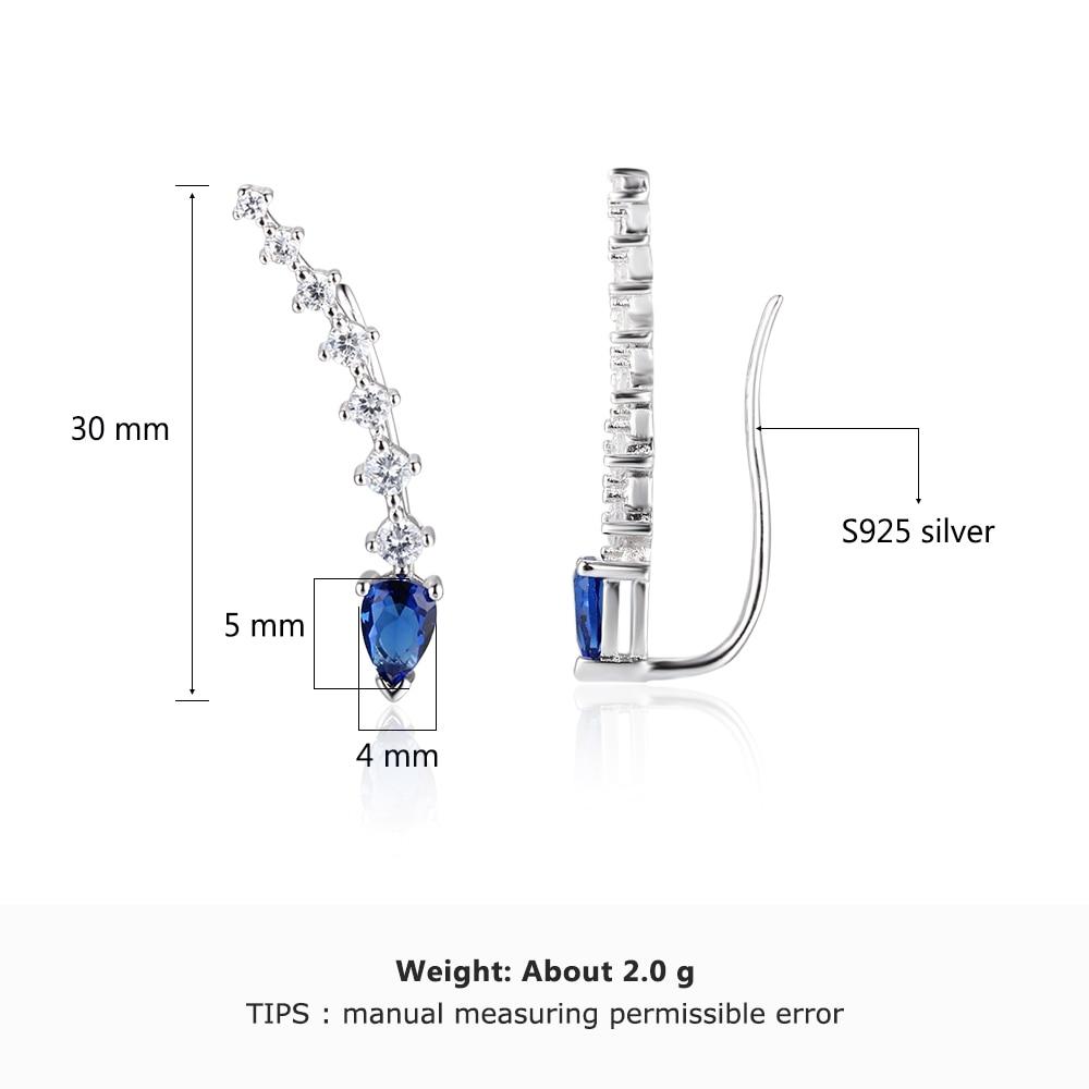 Water Drop Shape Blue Cubic Zirconia Clip Earrings For Women 925 Sterling Silver Party Jewelry Gift-Customized Jewel