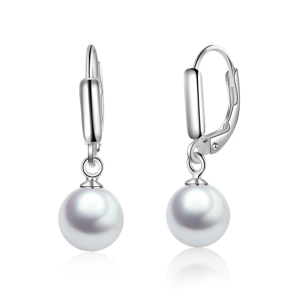 Classy 925 Sterling Silver Pearl Hoop Earrings for Women, Best Jewelry Gift for Birthday, Wedding, etc.,-Customized Jewel