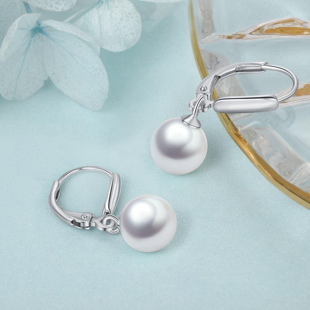 Classy 925 Sterling Silver Pearl Hoop Earrings for Women, Best Jewelry Gift for Birthday, Wedding, etc.,-Customized Jewel