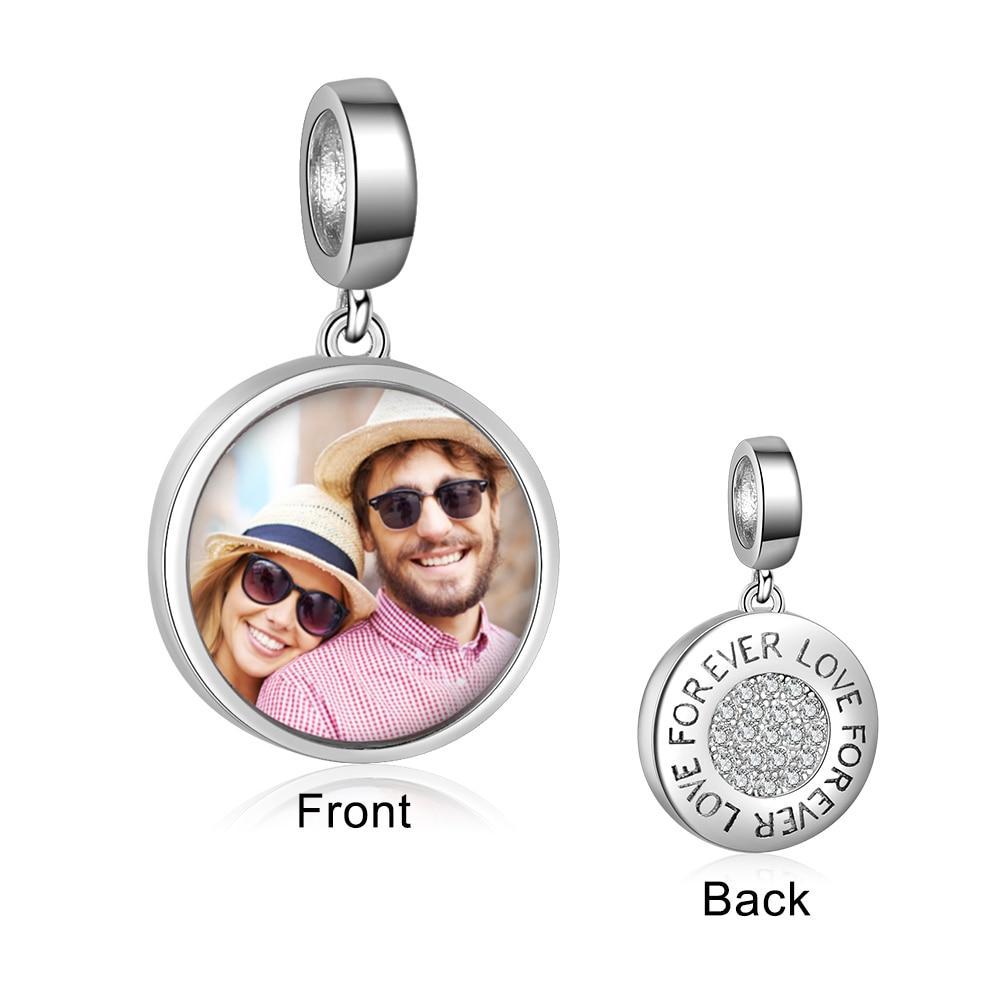 Custom DIY Photo Round Charms Fit Bracelets Pendants Personalized Beads for Jewelry Making Gift for Wife-Customized Jewel