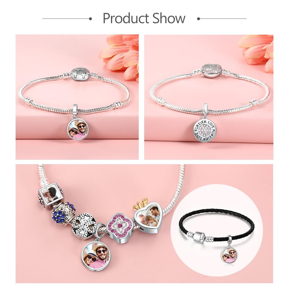 Custom DIY Photo Round Charms Fit Bracelets Pendants Personalized Beads for Jewelry Making Gift for Wife-Customized Jewel