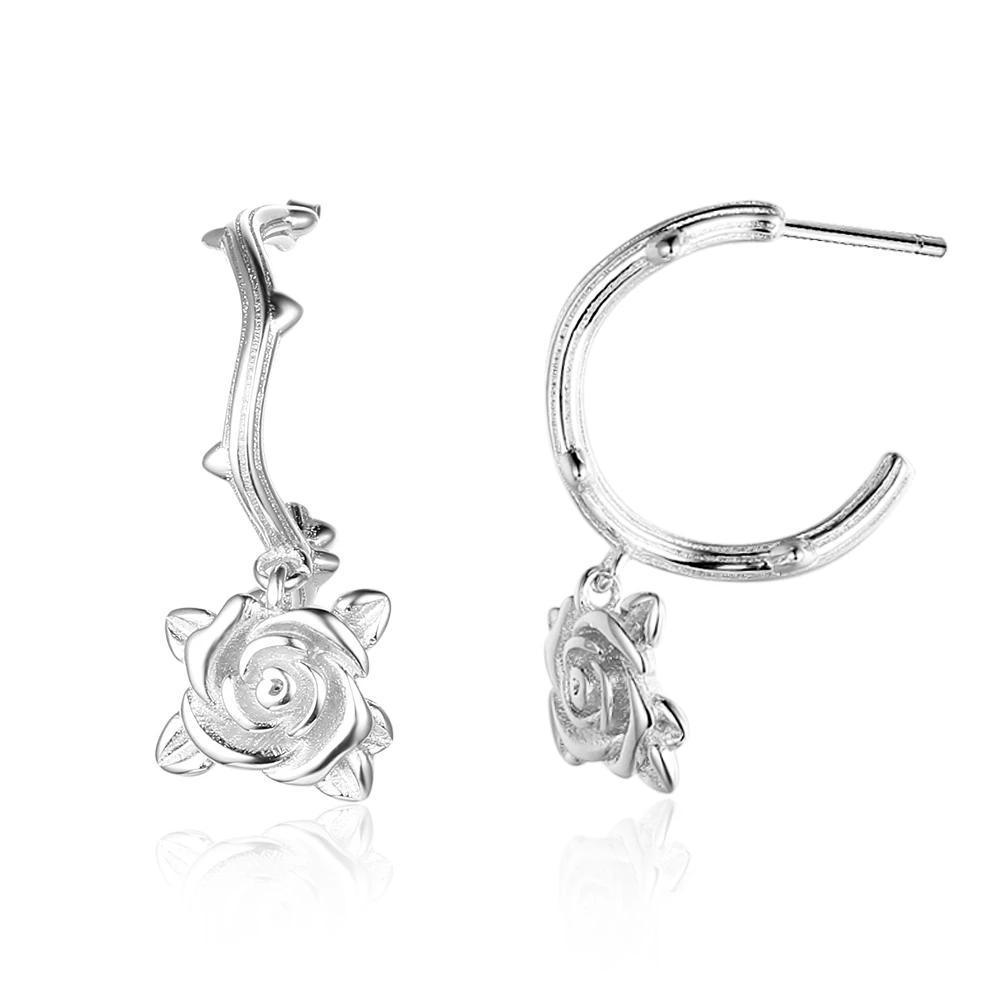 Rose Accessories Hoop Earrings For Women 925 Sterling Silver Party Jewelry Gift-Customized Jewel