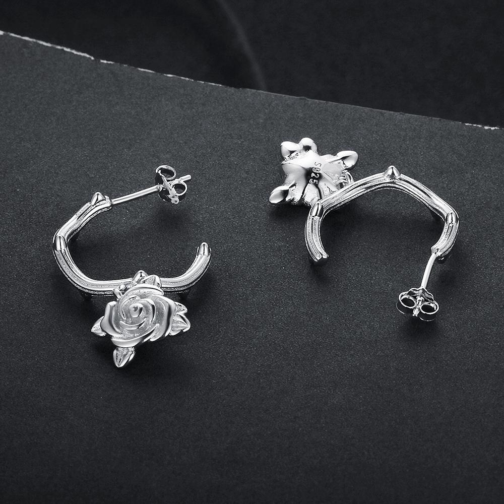 Rose Accessories Hoop Earrings For Women 925 Sterling Silver Party Jewelry Gift-Customized Jewel