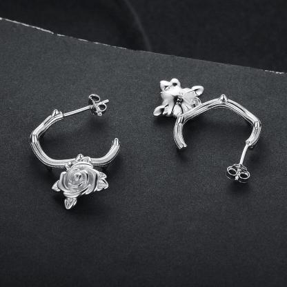 Rose Accessories Hoop Earrings For Women 925 Sterling Silver Party Jewelry Gift-Customized Jewel