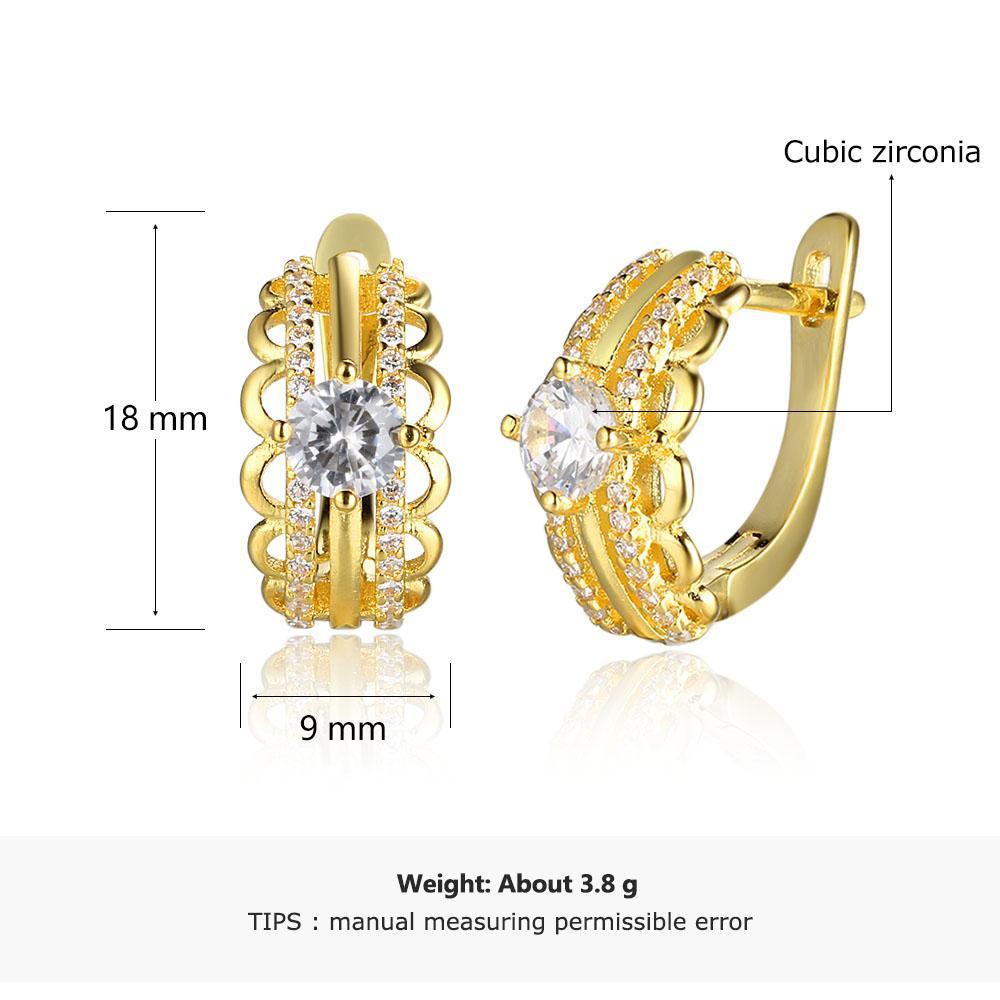 White Cubic Zirconia Gold Color Hoop Earring Fashion Party Jewelry Earrings For Women Gift For Her-Customized Jewel