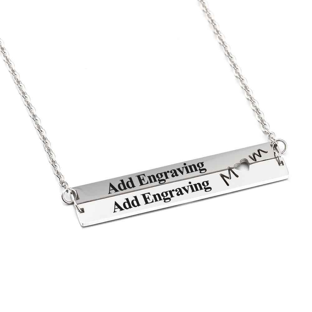 Personalized Stainless Steel Nameplate Bar Engraved Pendant Necklace, Fashion Jewelry Gift for Women-Customized Jewel