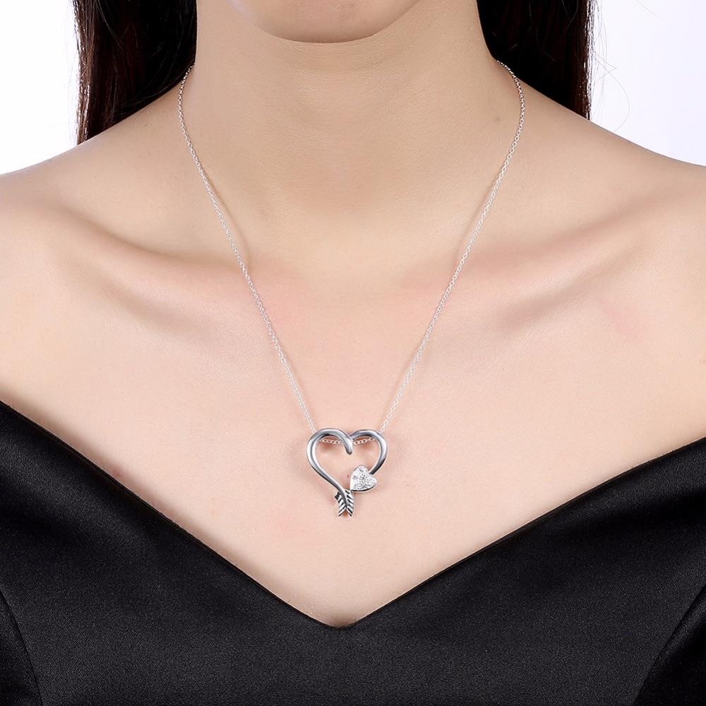 Cupid Love Arrow Heart Shape with Cubic Zirconia Necklaces Pendants Fashion Jewelry for Women-Customized Jewel