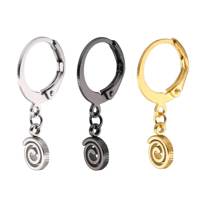 Stainless Steel Swirl Ring Pendant Earrings-Customized Jewel