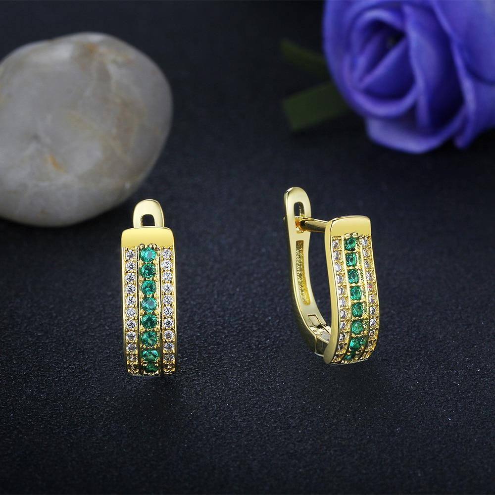 Gold Copper Charm Hoop Earrings with Cubic Zirconia Stones, Trendy Fashion Jewelry for Women-Customized Jewel