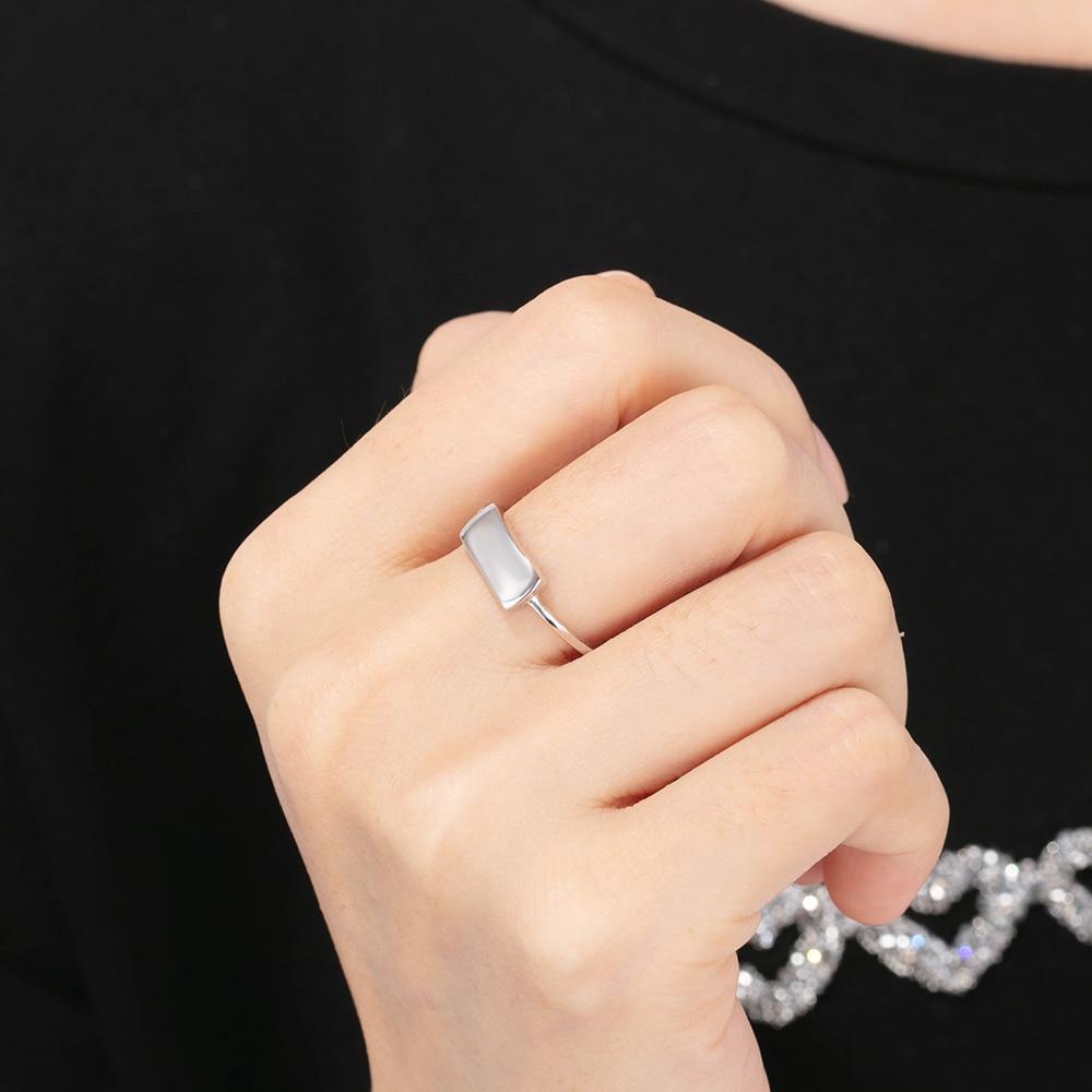 Personalized 925 Sterling Silver Engraved Bar Rings for Women Simple Style Custom Name Silver Ring Gift for Girls-Customized Jewel