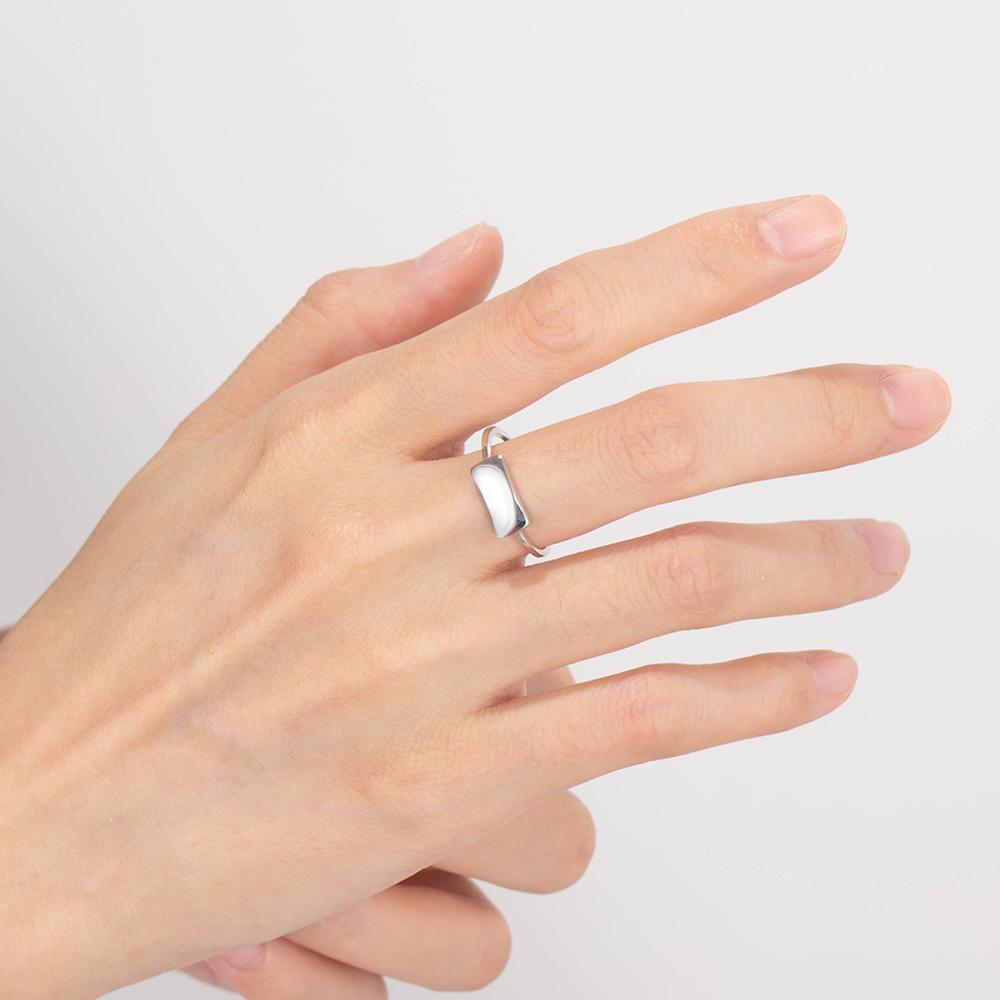 Personalized 925 Sterling Silver Engraved Bar Rings for Women Simple Style Custom Name Silver Ring Gift for Girls-Customized Jewel