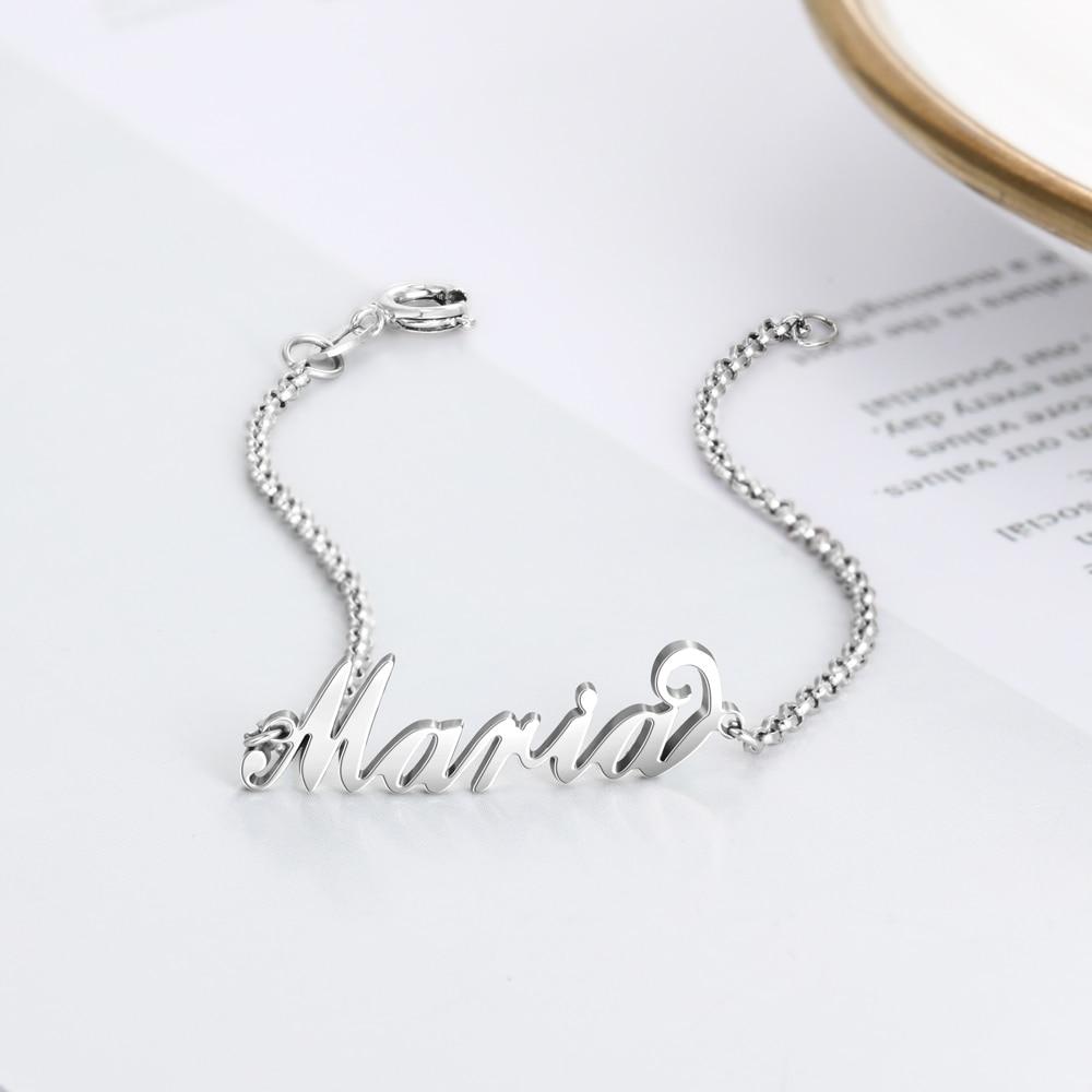 Personalized 925 Sterling Silver Custom Name Bracelet with Customized Charms Chain for Women, Gift for Sister-Customized Jewel