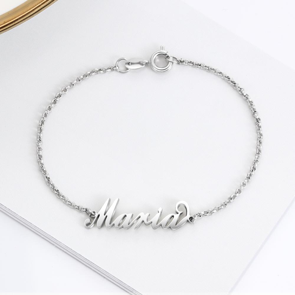 Personalized 925 Sterling Silver Custom Name Bracelet with Customized Charms Chain for Women, Gift for Sister-Customized Jewel