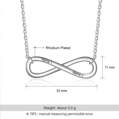 Personalized Silver Name Engraved Necklace, Infinite Love Pendant, Trendy Jewelry for Women-Customized Jewel