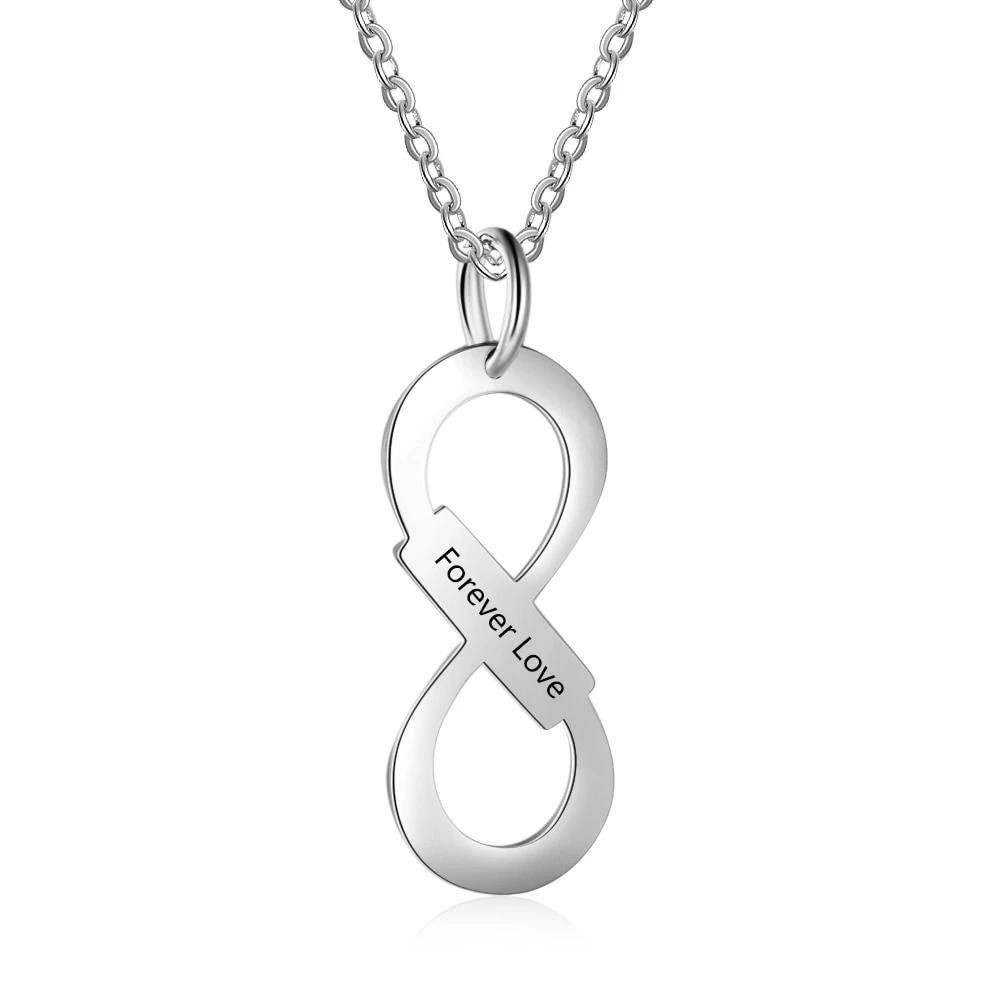 Personalized Stainless Steel Name Necklace with Infinity Love Pendant, Trendy Jewelry Gift for Her-Customized Jewel