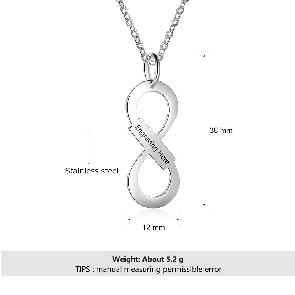 Personalized Stainless Steel Name Necklace with Infinity Love Pendant, Trendy Jewelry Gift for Her-Customized Jewel