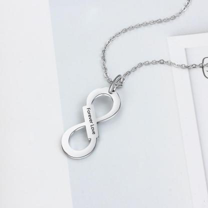 Personalized Stainless Steel Name Necklace with Infinity Love Pendant, Trendy Jewelry Gift for Her-Customized Jewel