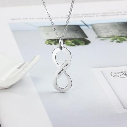 Personalized Stainless Steel Name Necklace with Infinity Love Pendant, Trendy Jewelry Gift for Her-Customized Jewel