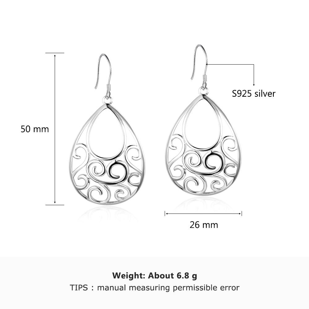 Water Drop Shape Pattern Design Drop Earrings For Women 925 Sterling Silver Party Jewelry Gift For Her-Customized Jewel