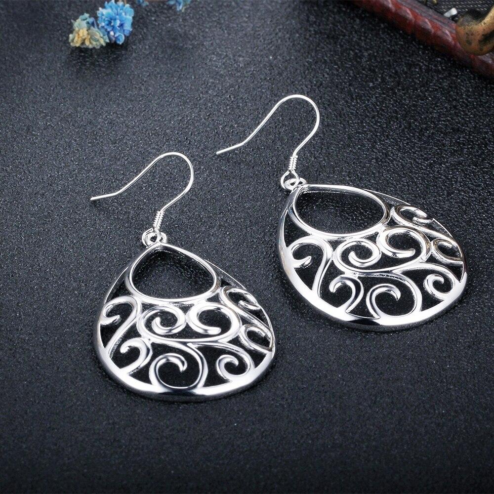 Water Drop Shape Pattern Design Drop Earrings For Women 925 Sterling Silver Party Jewelry Gift For Her-Customized Jewel