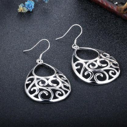 Water Drop Shape Pattern Design Drop Earrings For Women 925 Sterling Silver Party Jewelry Gift For Her-Customized Jewel