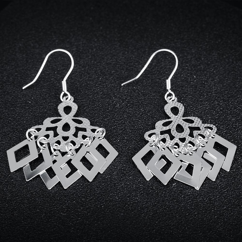 Fashion 925 Sterling Silver Chandelier Rhombus Drop Earrings, Party Jewelry Accessories for Women-Customized Jewel