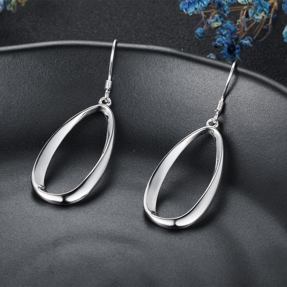Irregular Elliptical Hollow Exaggerated Drop Earrings For Women 925 Sterling Silver Party Jewelry Gift-Customized Jewel