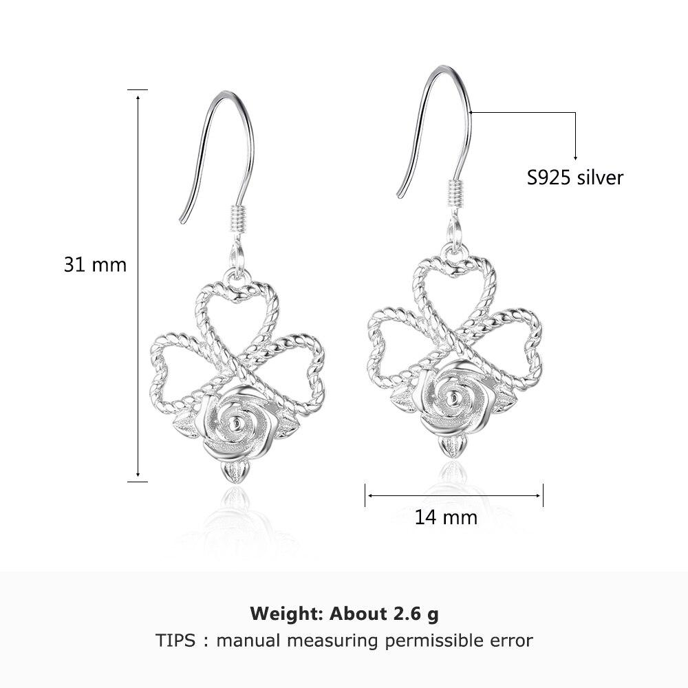 Rose Design Drop Earrings For Women 925 Sterling Silver Party Jewelry Gift For Her-Customized Jewel