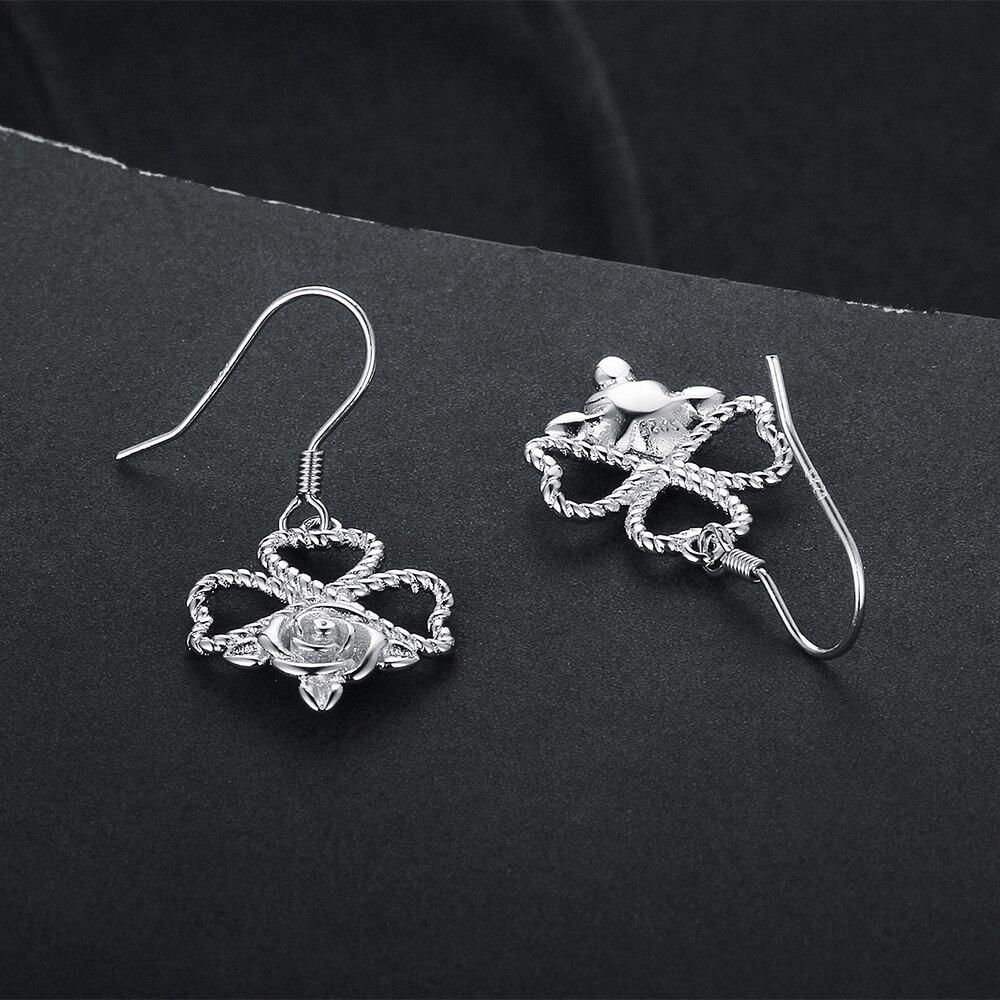 Rose Design Drop Earrings For Women 925 Sterling Silver Party Jewelry Gift For Her-Customized Jewel