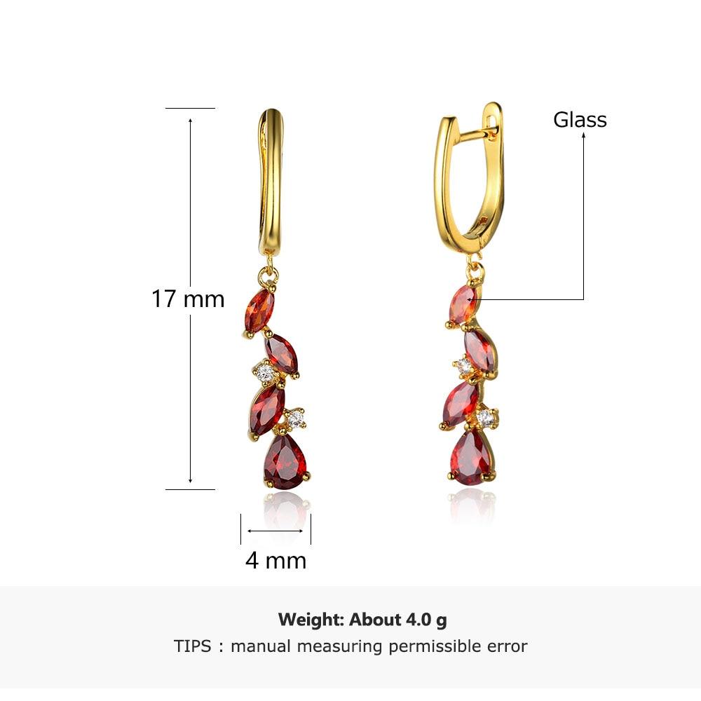 Red Cubic Zirconia Long Drop Earring Fashion Party Jewelry Earrings For Women Best Gift For Her-Customized Jewel