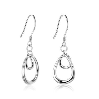 Irregular Double Circle Drop Earrings For Women Fashion Rhodium Plated Jewelry Party Gift For Her-Customized Jewel