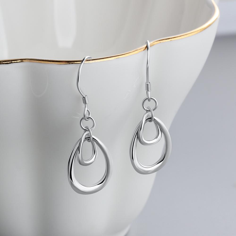 Irregular Double Circle Drop Earrings For Women Fashion Rhodium Plated Jewelry Party Gift For Her-Customized Jewel