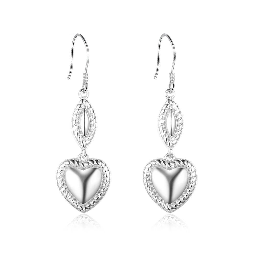 Heart Design Drop Earrings For Women 925 Sterling Silver Party Jewelry Gift For Her-Customized Jewel