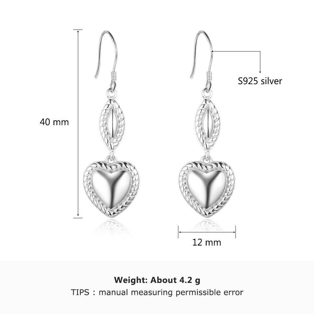 Heart Design Drop Earrings For Women 925 Sterling Silver Party Jewelry Gift For Her-Customized Jewel