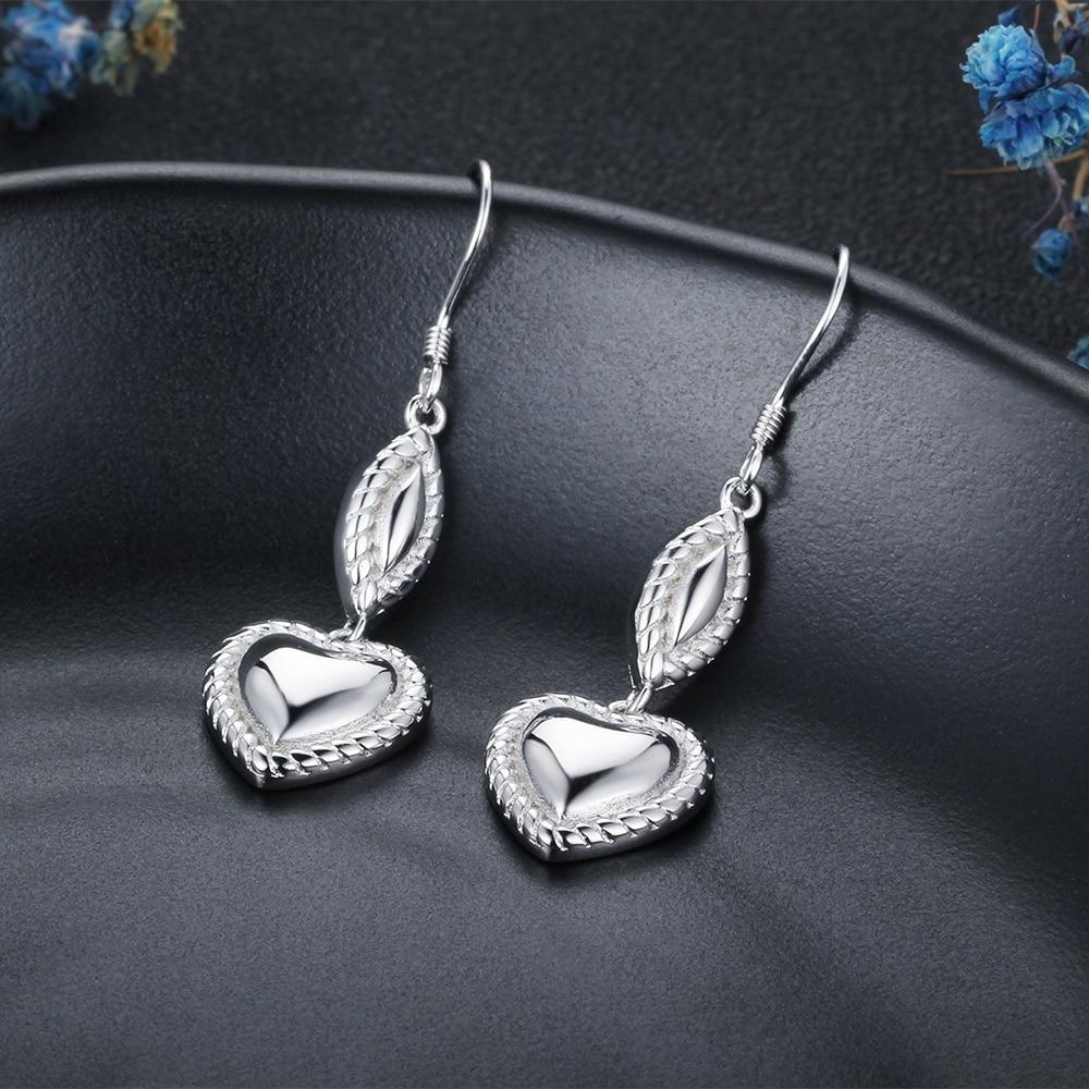 Heart Design Drop Earrings For Women 925 Sterling Silver Party Jewelry Gift For Her-Customized Jewel