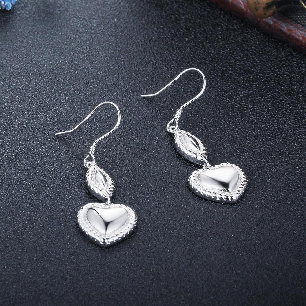 Heart Design Drop Earrings For Women 925 Sterling Silver Party Jewelry Gift For Her-Customized Jewel