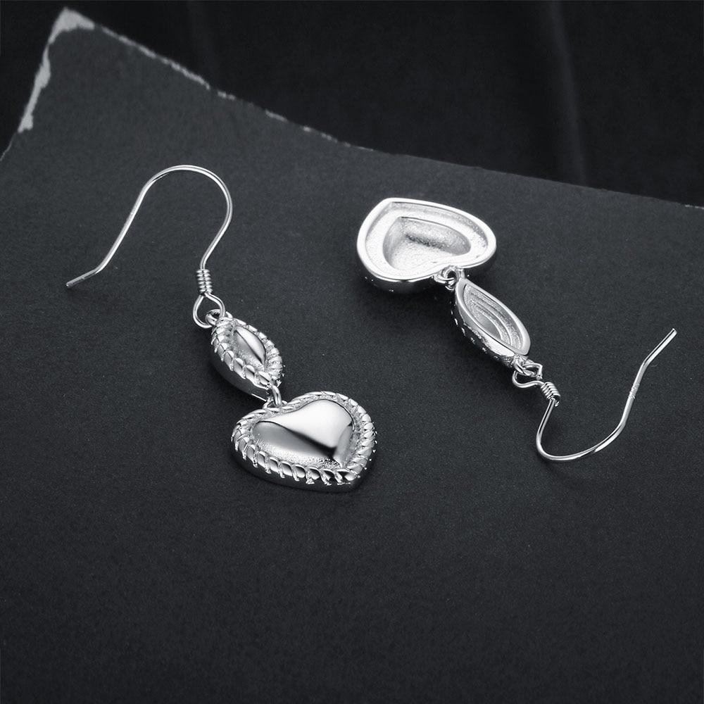 Heart Design Drop Earrings For Women 925 Sterling Silver Party Jewelry Gift For Her-Customized Jewel