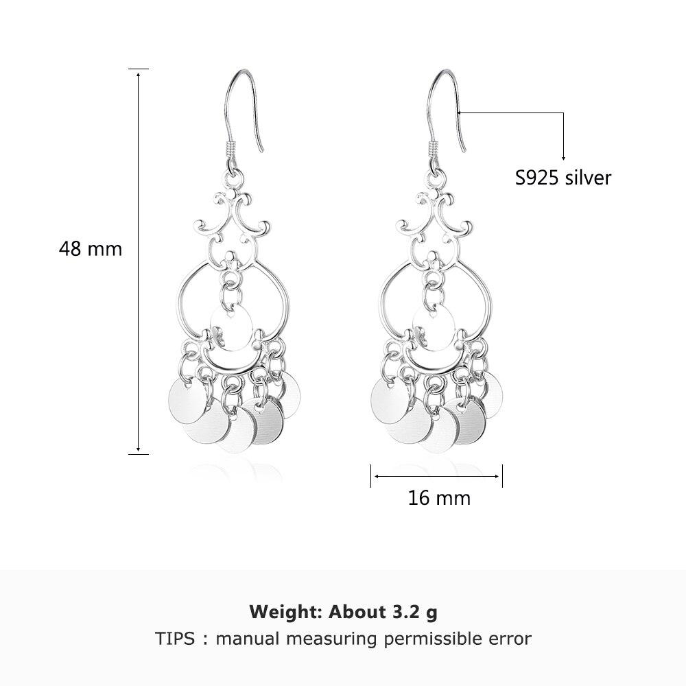 Women 925 Sterling Silver Ethnic Style Round Shaped Drop Earrings, Party Jewelry Accessories Gift for Her-Customized Jewel