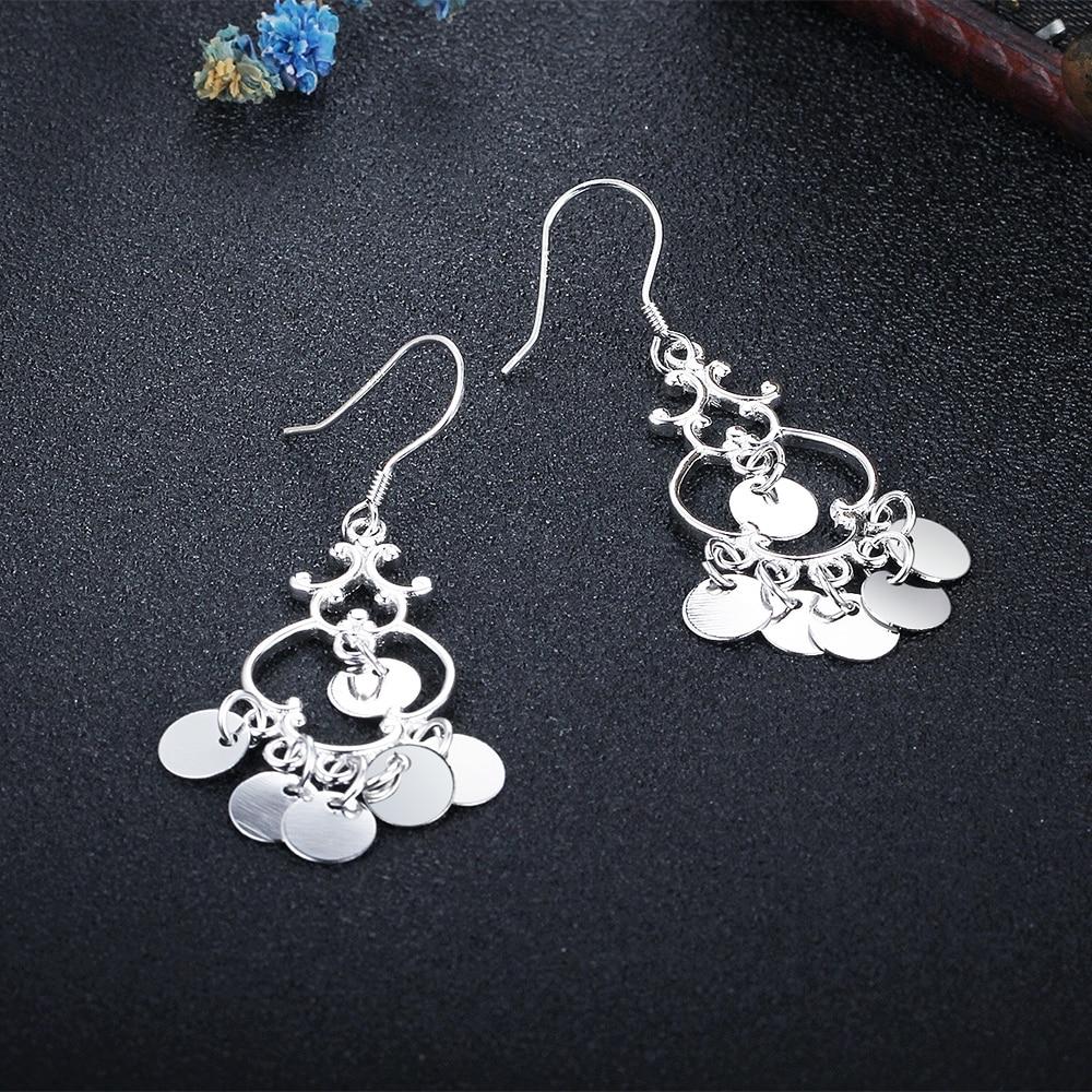 Women 925 Sterling Silver Ethnic Style Round Shaped Drop Earrings, Party Jewelry Accessories Gift for Her-Customized Jewel