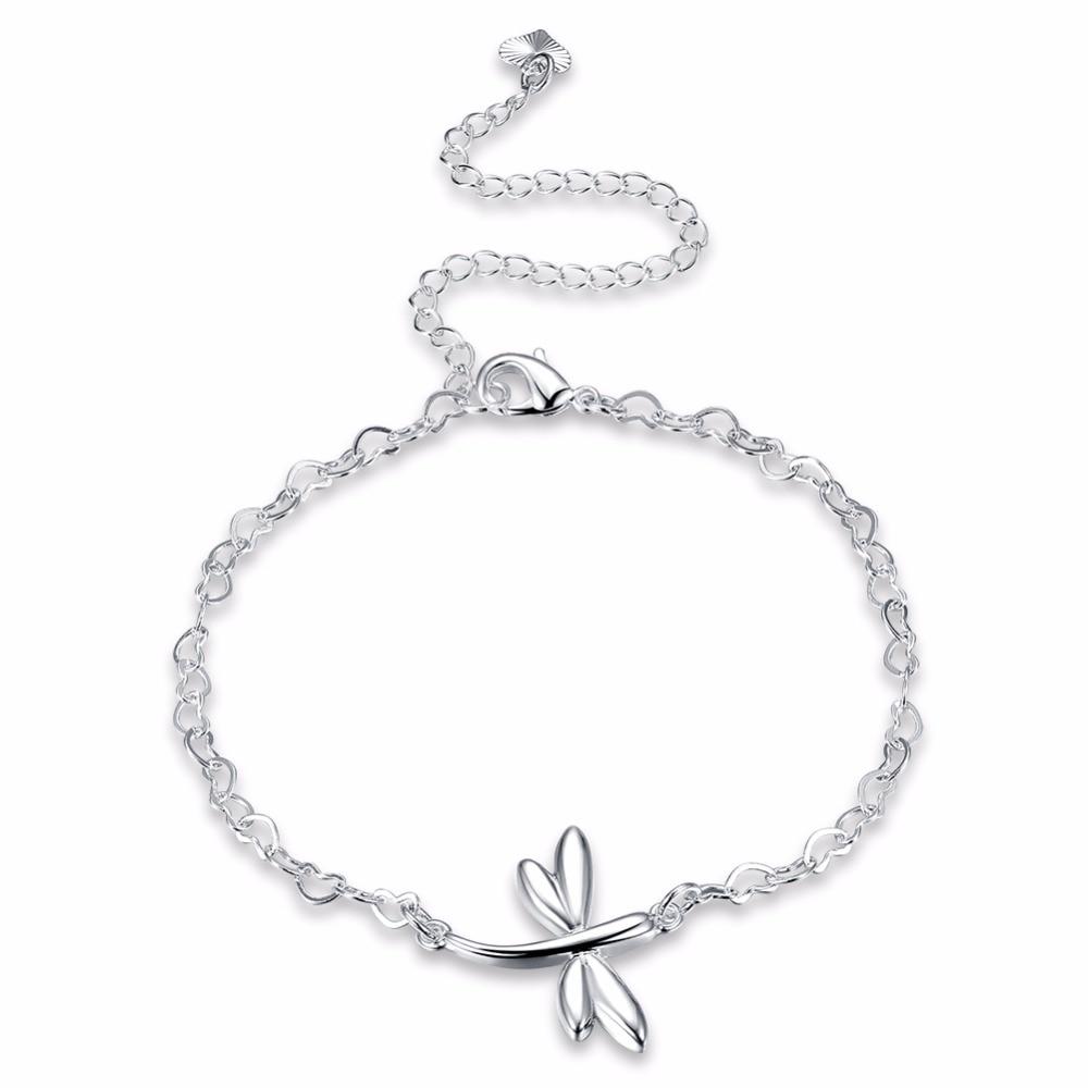 Dragonfly Shape Anklets For Women Silver Color Casual Jewelry Fashion Foot Chain Accessorise-Customized Jewel