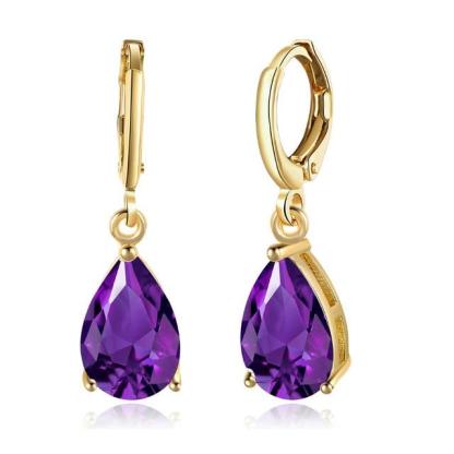 Water Drop Earrings For Women Blue/Purple/White CZ Stone Dangle Drop Earrings Women Jewelry Gift for Girls-Customized Jewel