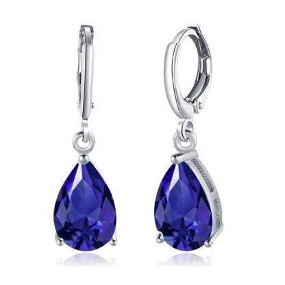 Water Drop Earrings For Women Blue/Purple/White CZ Stone Dangle Drop Earrings Women Jewelry Gift for Girls-Customized Jewel