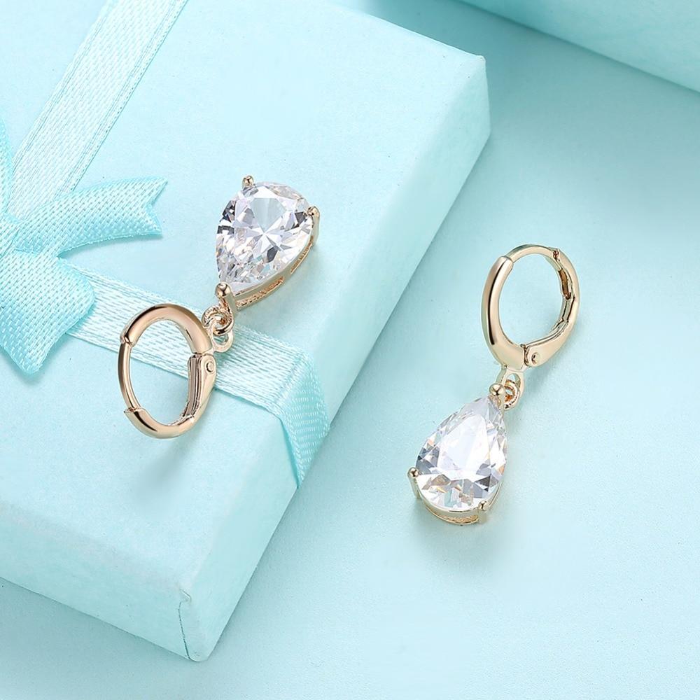 Water Drop Earrings For Women Blue/Purple/White CZ Stone Dangle Drop Earrings Women Jewelry Gift for Girls-Customized Jewel