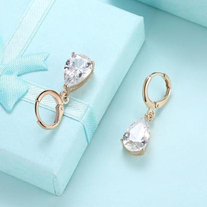 Water Drop Earrings For Women Blue/Purple/White CZ Stone Dangle Drop Earrings Women Jewelry Gift for Girls-Customized Jewel