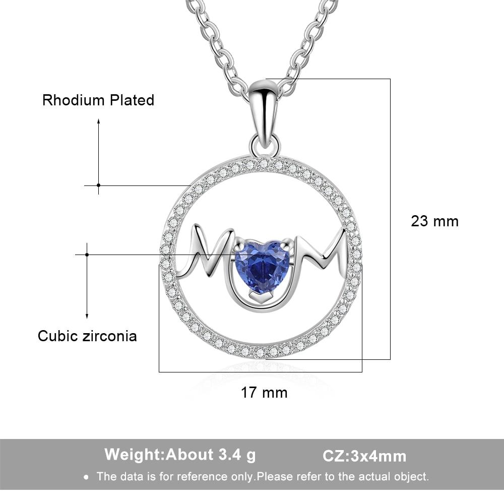 Personalized Copper Necklace with MOM Circle Pendant & Customized Heart CZ Birthstone, Fashion Jewelry Gift for Mother’s Day-Customized Jewel