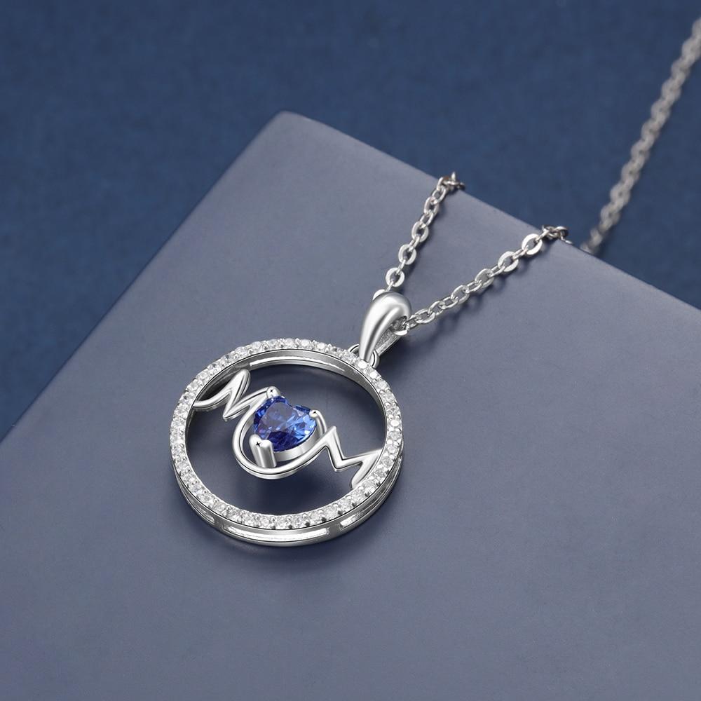 Personalized Copper Necklace with MOM Circle Pendant & Customized Heart CZ Birthstone, Fashion Jewelry Gift for Mother’s Day-Customized Jewel