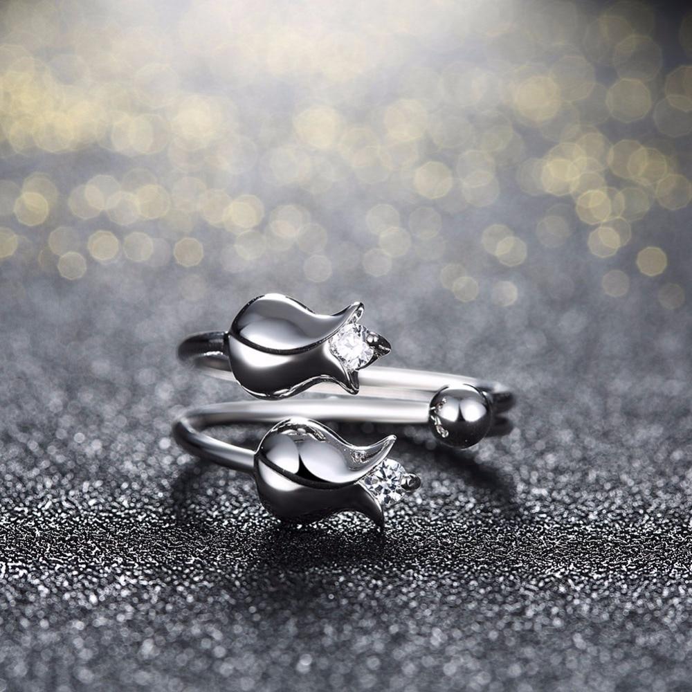 925 Sterling Silver Rose Shape Adjustable Ring, Fashion Jewelry Gift for Women-Customized Jewel