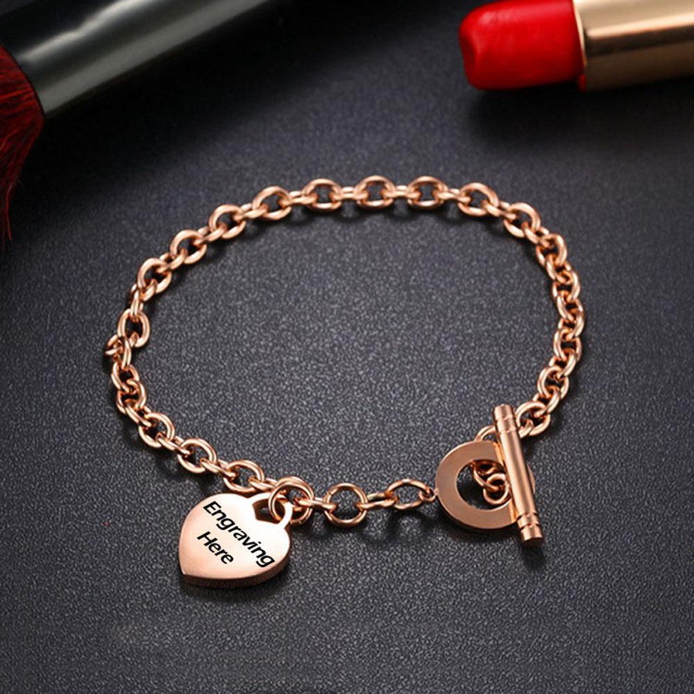 Personalized Heart Stainless Steel Bracelet-Customized Jewel