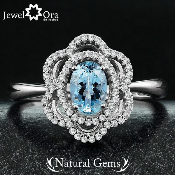 Fashion 925 Silver Sparkling Flower Lady Ring with Natural Stone, Wedding Jewelry for Women-Customized Jewel
