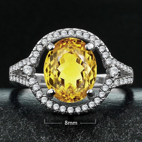 925 Sterling Silver Natural Sparkling Stone Rings for Women, Fashion Jewelry with Gift Box-Customized Jewel